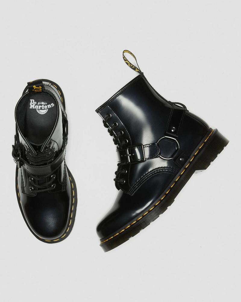 Dr Martens 1460 Harness Leren Veterlaarzen Heren Zwart | NL 294TCE